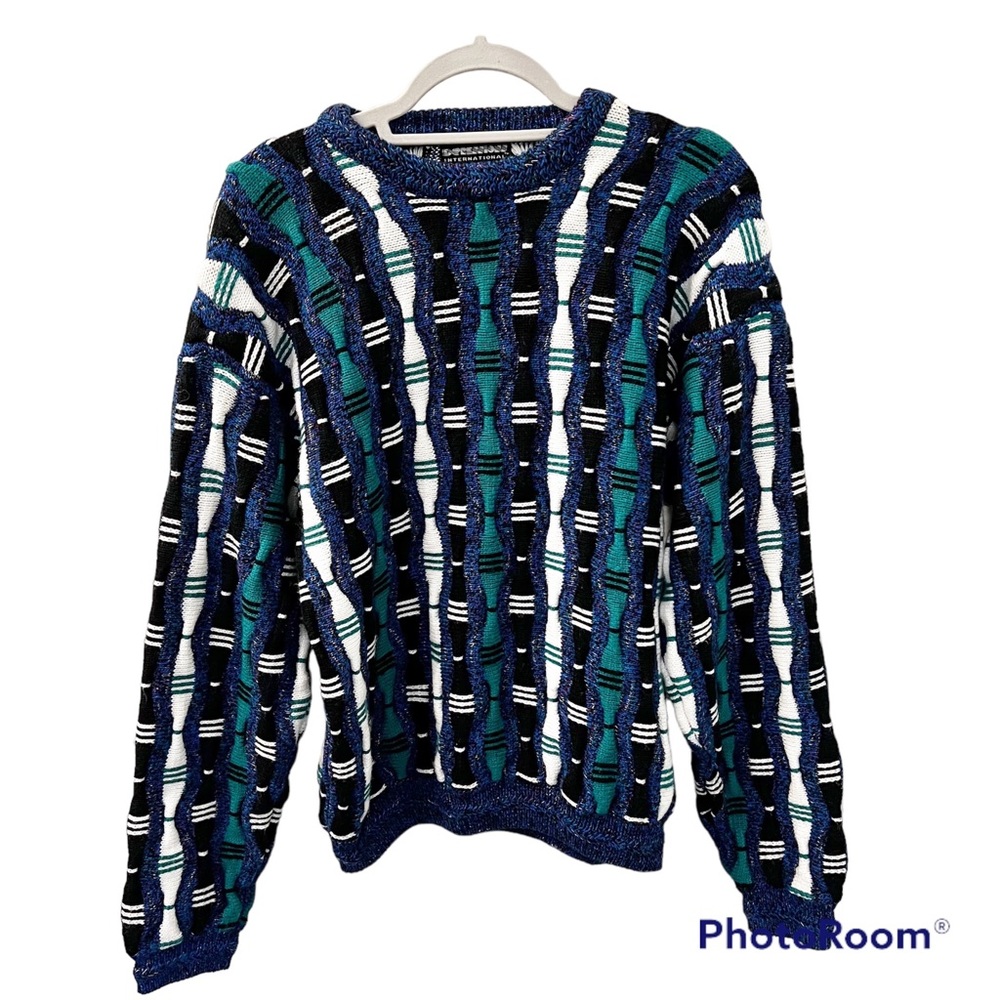 Vintage Expressions International 80’s textured ,acrylic Dad sweater L